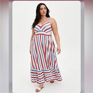 Torrid Striped Tiered Maxi Dress